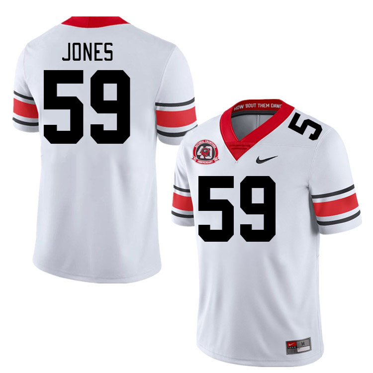 #59 Broderick Jones Georgia Bulldogs Jerseys Football Stitched-40th Anniversary